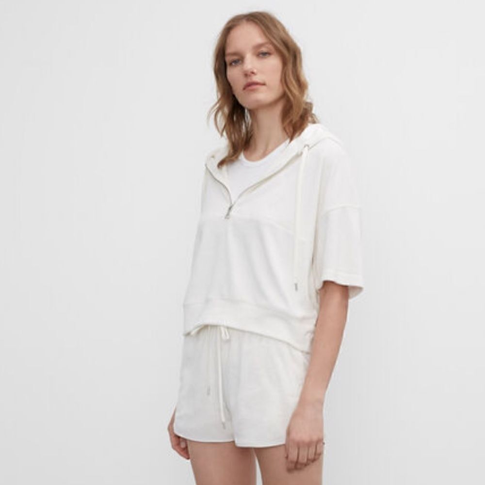 Club Monaco Terry Hoodie Pullover Top